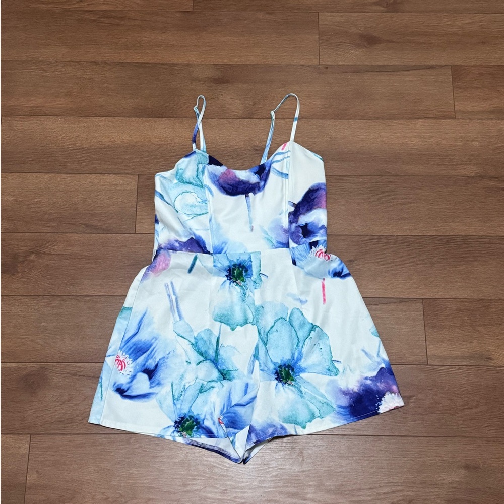 Floral Romper - Blue and Purple
